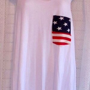 American Flag Pocket and Bow Tank Top Made i U.S.A.